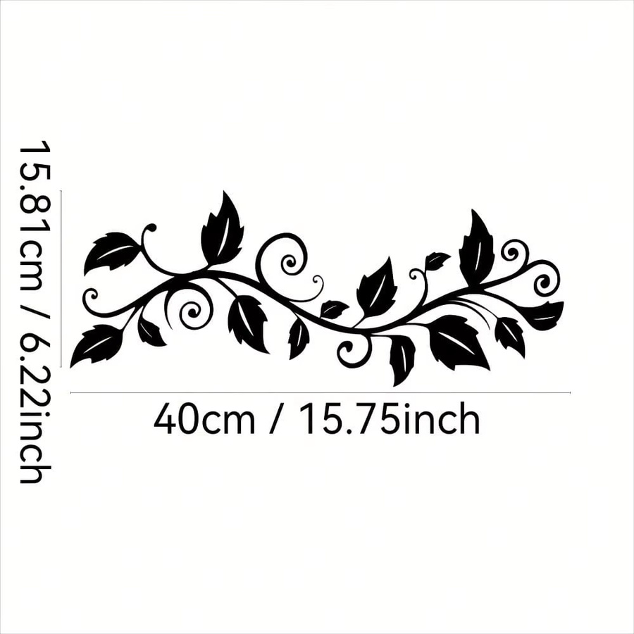 CIFBUY Moderne Wandkunst aus rostfreiem Metall in Schwarz mit floralem Blätter-Design - Bild 3