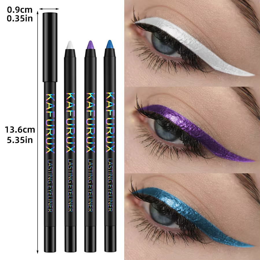 KAFURUX Eyeliner-Stift, 10-farbig, metallic, wasserfest - Bild 6