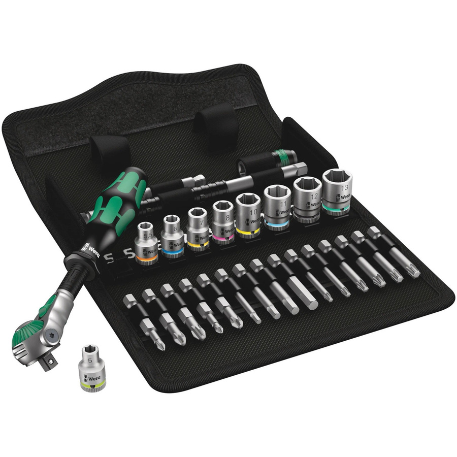 Wera Zyklop Speed Steckschlüsselsatz 8100 SA 6 metrisch, 28-teilig, 1/4 Zoll (6,3 mm) - Bild 2