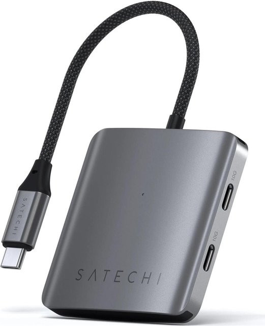 Satechi USB-C Hub mit Power Delivery und 4 x USB-C 3.2 Gen 2 für Desktop, Grau - Bild 1
