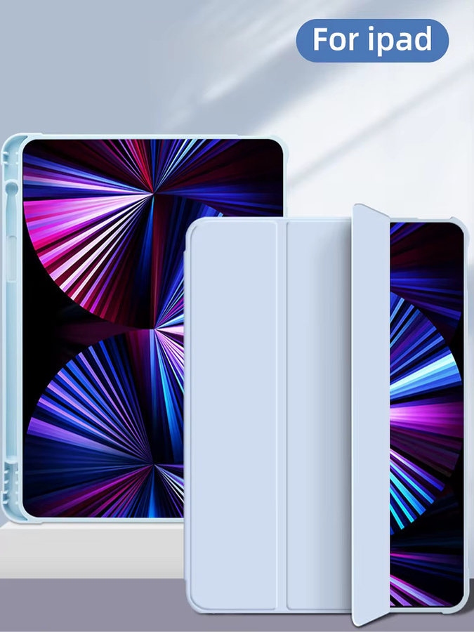 DANYCASE Schutzhülle für iPad 10. Generation, Air 4 5 6 und Pro 11/12,9/13 Zoll, 3-fach faltbare Sturzschutzabdeckung, Blau oder Lila - Bild 5
