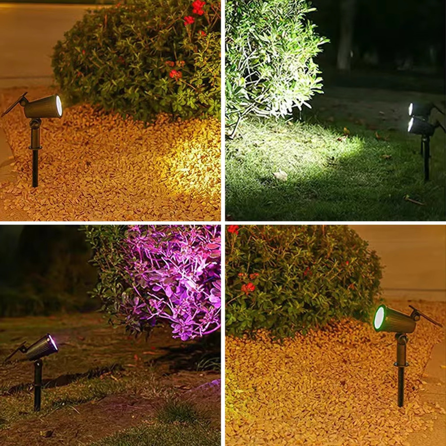 Heinast 9-LED Solarstrahler RGB Multicolour, IP65 Wasserdicht, Einstellbare Helligkeit, Schwarzer Bodenstrahler für Garten und Außenbereich - Bild 4