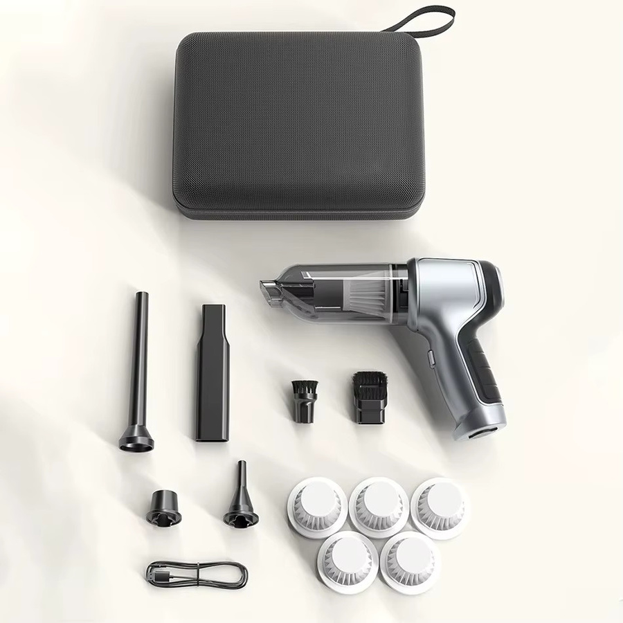 SUITU Kabelloser Mini Handstaubsauger mit 95000Pa Saugkraft in Silber für Auto, Zuhause und Tastatur - Bild 5