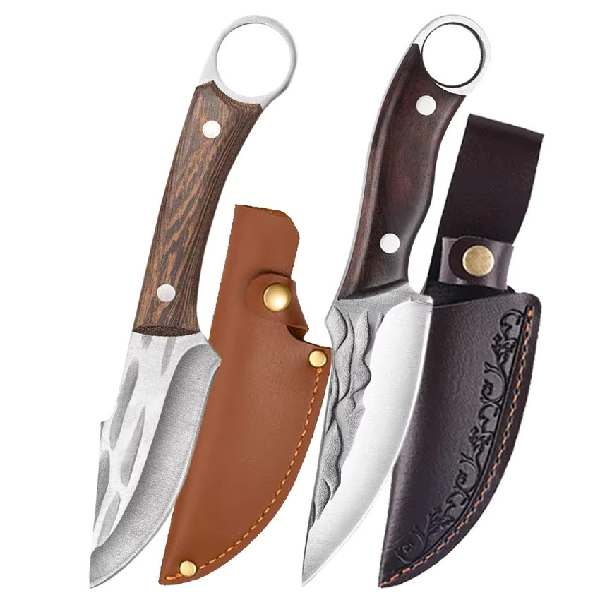 WXCOO Handgeschmiedetes Kochmesser aus Edelstahl mit Holzgriff als Fleischbeil und Ausbeinmesser - Bild 5