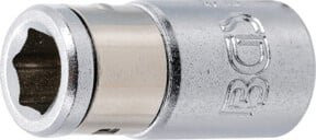 BGS Bit-Adapter mit Haltekugel, Innenvierkant 6,3 mm und Innensechskant 6,3 mm, Silber - Bild 1