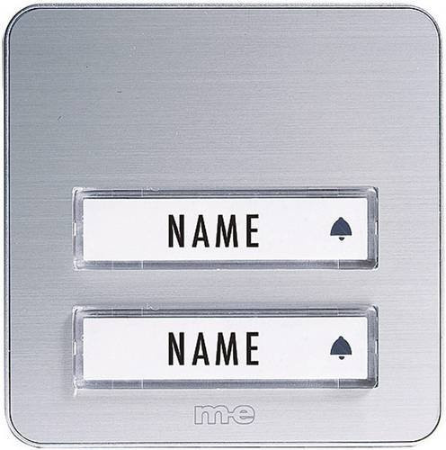 M-e modern-electronics KTA-2 A/S Klingelplatte mit 2fachem Namensschild in Silber aus Aluminium 12 V/1A - Bild 1