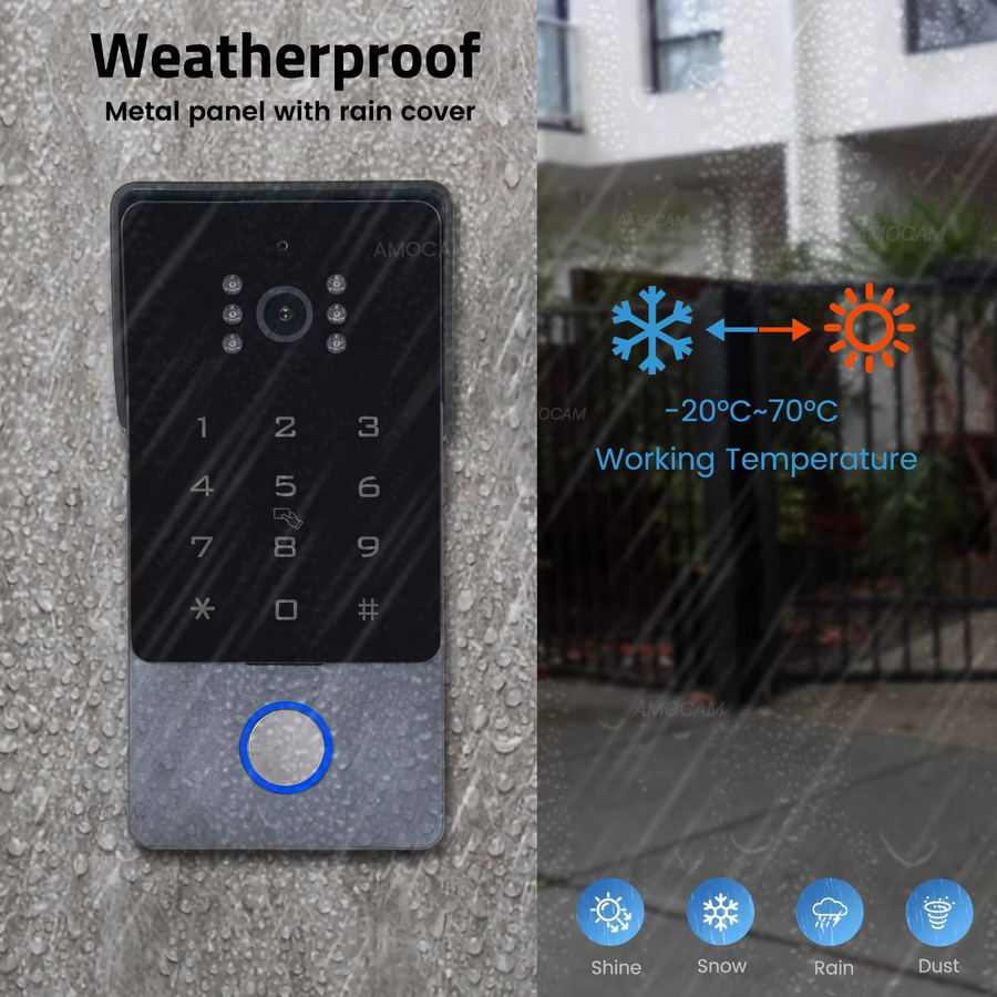 AMOCAM Smart Home WLAN Video-Gegensprechanlage mit 7 Zoll Touchscreen-Monitor und 1080P Kamera, kompatibel mit Tuya, 2-Draht-System - Bild 4