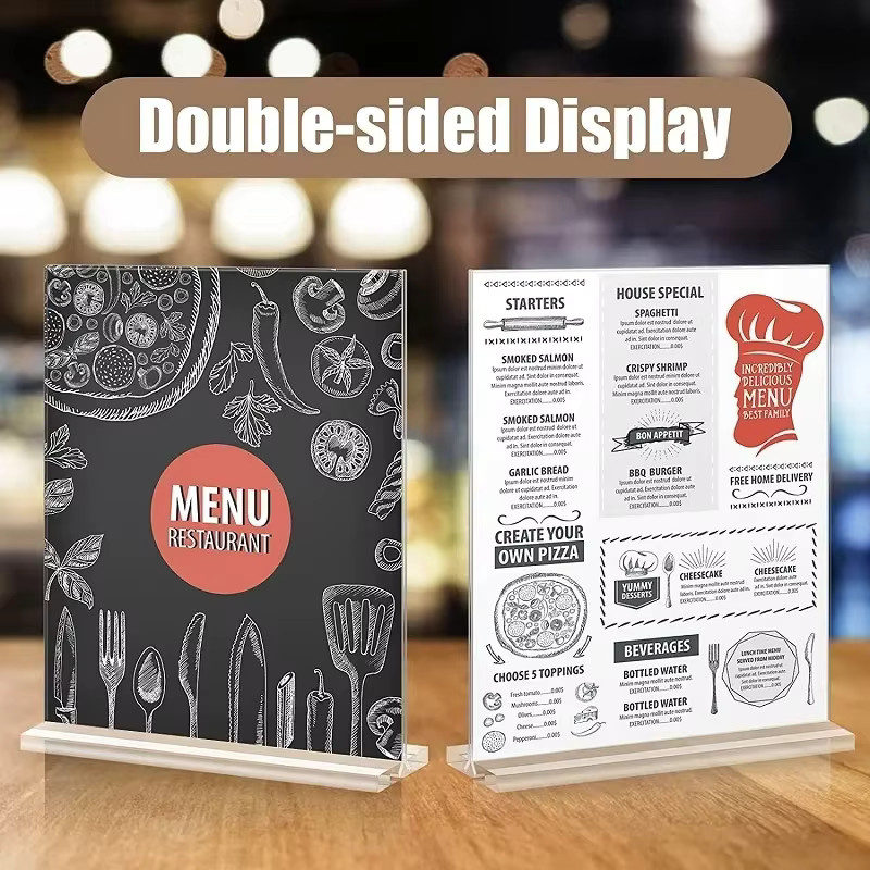 Transparentes Acryl Menü Schild Halter Display Stand für Desktop Werbung und Preisbeschilderung - Bild 4