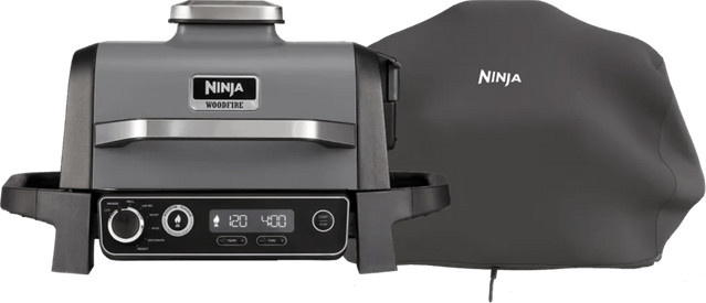Ninja Woodfire Outdoor Grill OG701EU mit Abdeckung XSKCOVEREUUK und Thermometer im Deckel - Bild 1