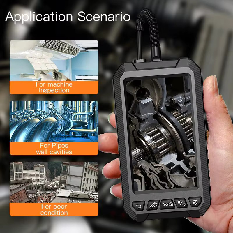 Kerui Industrie-Endoskop Kamera mit Dual- und Triple-Lens, 5 Zoll LCD-Display, 1080p Digitalaufnahme, wasserdicht, Farbe: Schwarz - Bild 4