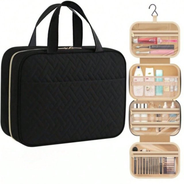XYNN Reise Waschbeutel und Kosmetiktasche mit Haken in Black und Multicolour - Bild 1