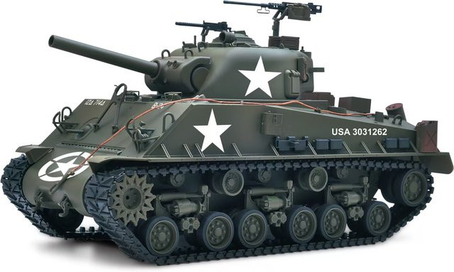 TOUCAN RC HOBBY Sherman M4A3 E8, RC-Panzer, 1:16, Metall, Grün - Bild 1