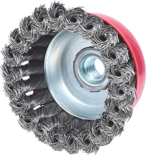 KS Tools Stahldrahttopfbürste für Winkelschleifer, Silber, Durchmesser: 90 mm, Drahtstärke: 0,5 mm - Bild 1