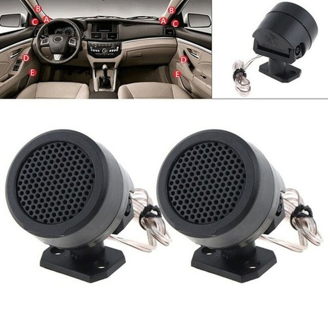 1 Paar Mini-Stereo-Hochtöner-Lautsprecher in Schwarz, 500 W, Kuppel-Lautsprecher für 12 V Auto-Audiosysteme - Bild 1