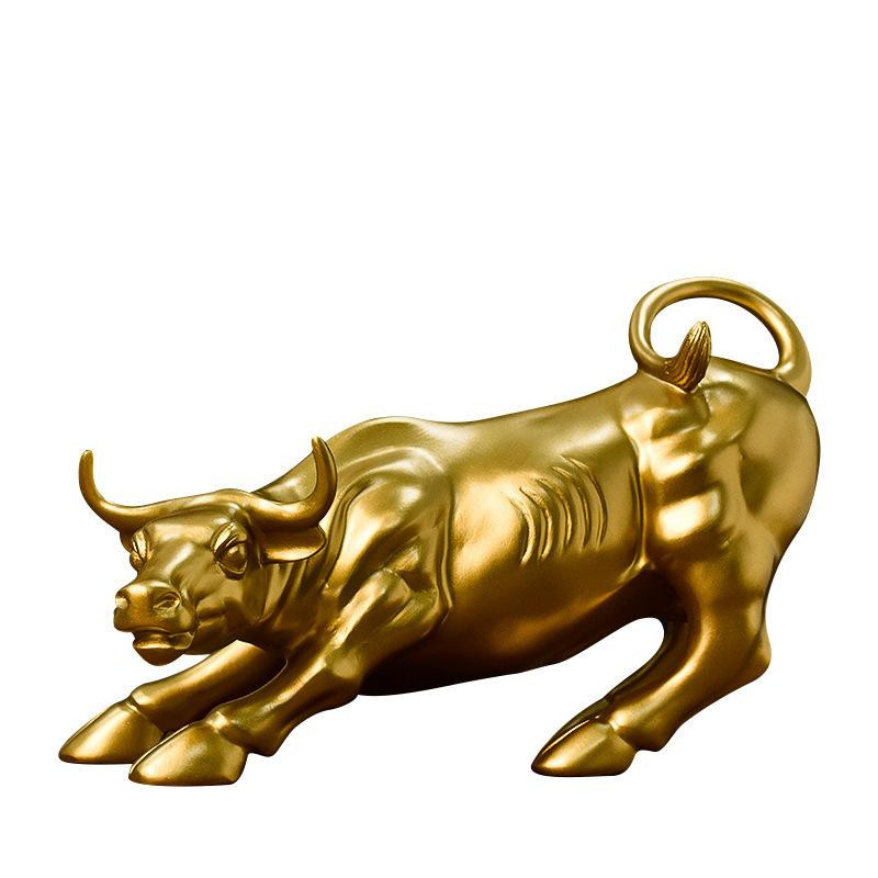 Yiran Furniture Wall Street Bullenmarkt Harz-Ornament in Gold für Schreibtisch und Büro - Bild 2