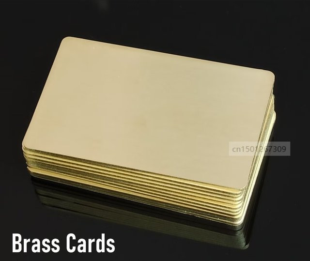 STORKFLY Visitenkarten aus massivem Messing in Gold, 2 mm dicke Metallplatten für Lasergravur und Stempelhandwerk - Bild 1