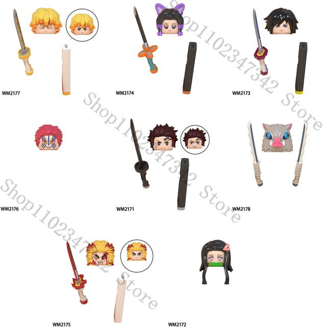 Potdemiel Mini-Bausteine Set Demon Slayer Figuren Inosuke Giyuu Kyoujurou Mehrfarbig - Bild 1