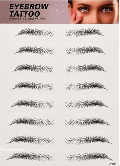 Beautyyy Tattoo-Augenbrauen-Aufkleber, schwarz, Unisex - Bild 1