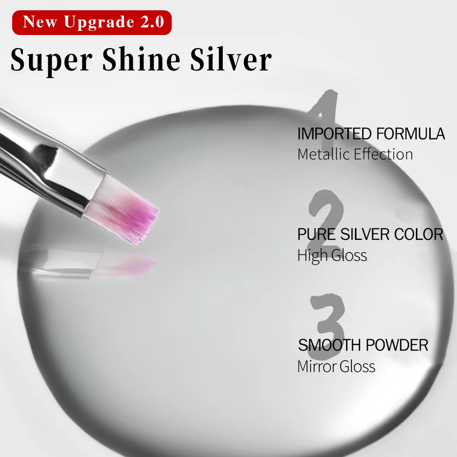 Faandin Nagellack, Metallic Silber, 24oz - Bild 3