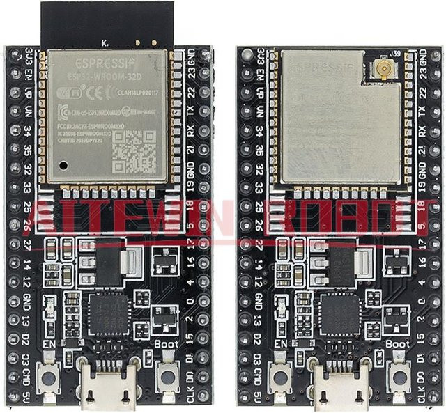 AITEWIN ROBOT ESP32-DevKitC Entwicklungsboard mit ESP32-WROOM-32D und ESP32-WROOM-32U in Schwarz, WIFI und Bluetooth kompatibel - Bild 1