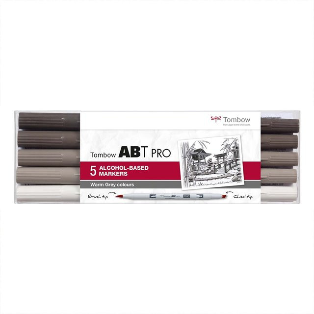 Tombow ABT PRO Brush Marker Grau mit alkoholbasierter Tinte für Profis - Bild 1