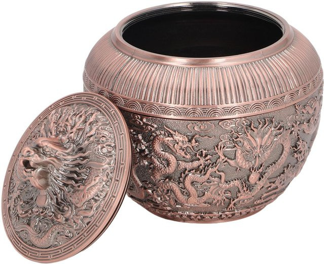 KaiSai Teebehälter aus Metall im Vintage-Design, dekorative Teedose für losen Tee und Teebeutel, Farbe: Red Copper/Braun - Bild 1