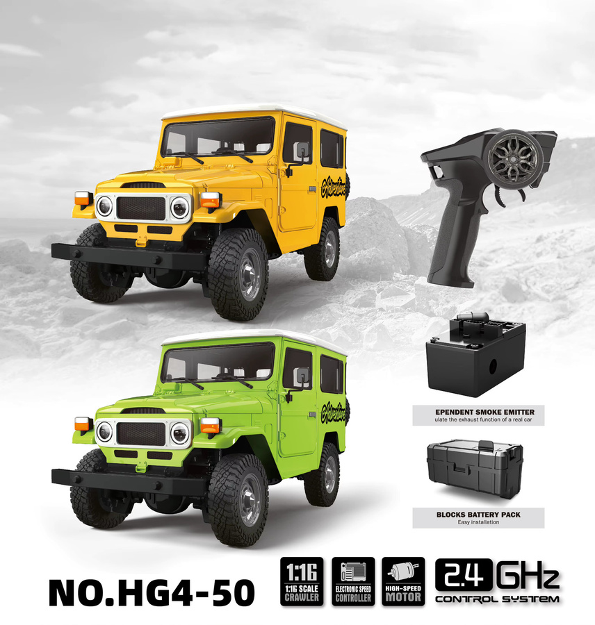 Wheelfun HG FJ40 RC Geländewagen 4x4, Spielzeugmodell, 1:16 Maßstab, mit Licht- und Soundsysteme - Bild 2