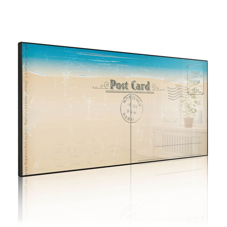 banjado Metall Magnettafel Postkarte Schwarz Querformat B: 78 cm, H: 37 cm - Bild 1