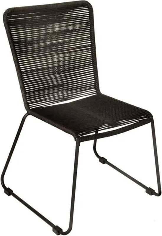 Sam Outillage Gartensessel Outdoor Seilstuhl mit Eisengestell in Schwarz - Bild 1