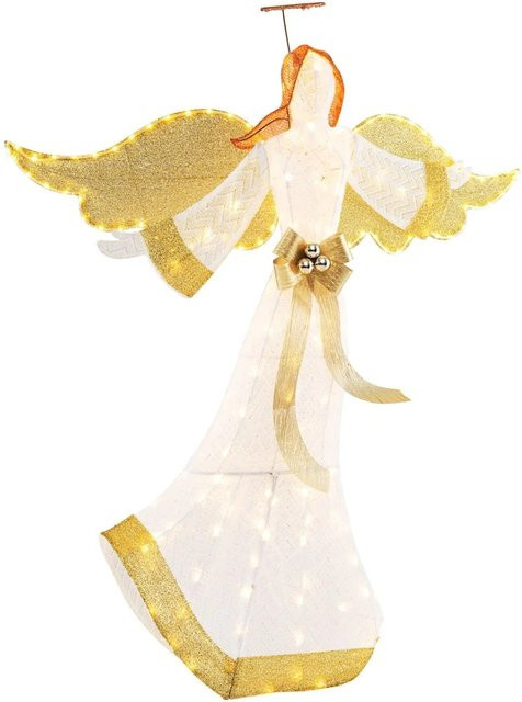 Beleuchteter Weihnachtsengel von Costway in Weiß, Höhe: 160 cm - Bild 1