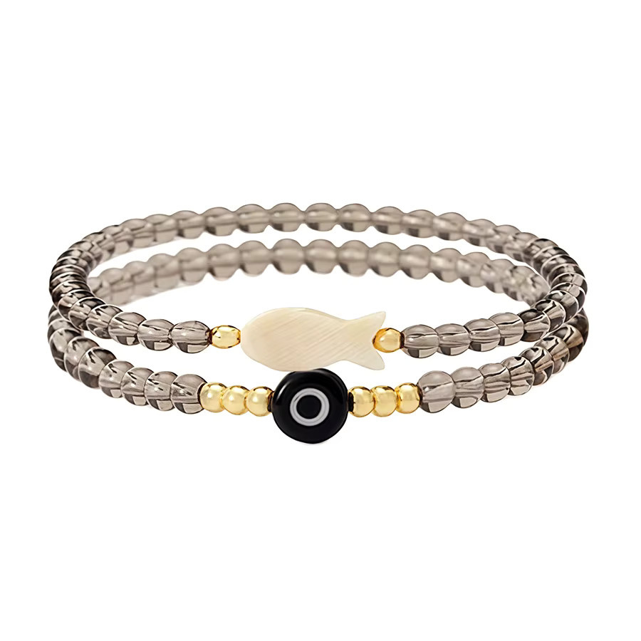 Noter Armband, Acrylperlen, Naturmuschel, Türkisches Böses Auge, Damen - Bild 2