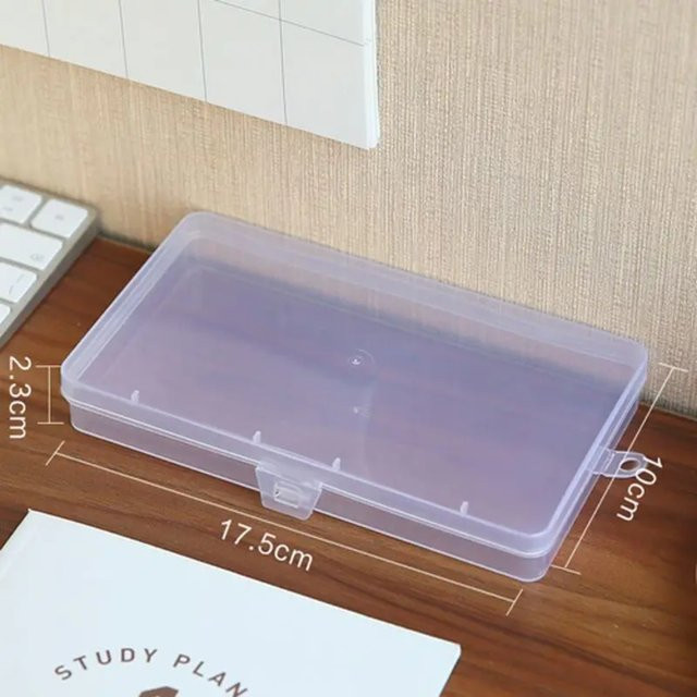 Transparente Kunststoff-Aufbewahrungsbox mit mehreren Fächern als Organizer für Schreibwaren und Washi-Tape - Bild 1