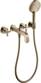 Hansgrohe Axor Citterio Fertigmontageset Wannenarm mit Handbrause, UP-3-Loch-Ausführung, poliertes Gold - Bild 1