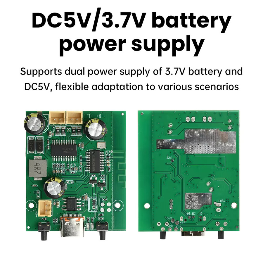 diymore TWS Bluetooth 5.1 Stereo Verstärkermodul, 10 W + 10 W, batteriebetrieben und wiederaufladbar, grün - Bild 2