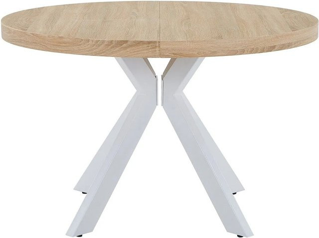Vente-unique Esstisch Komoni Modern aus MDF und Stahl in Naturfarben Hell und Weiß, ausziehbar, B/T/H: 220 x 120 x 76 cm - Bild 1