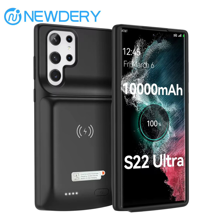 Samsung Akku-Ladegerät-Hülle für Galaxy S22 Ultra in Schwarz mit kabelloser Ladefunktion und externer Powerbank-Funktion - Bild 7
