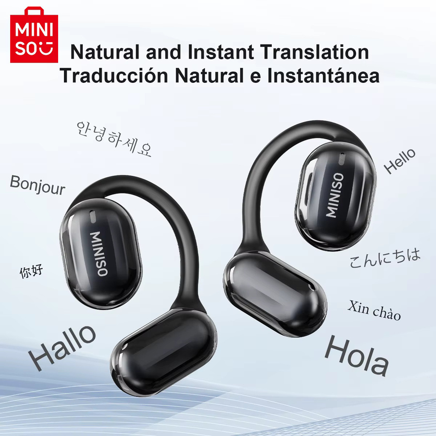 MINISO MS162 Intelligente Bluetooth-Übersetzungsohrhörer In-Ear Chat-Headset Schwarz mit 16-mm-Treibereinheit - Bild 3