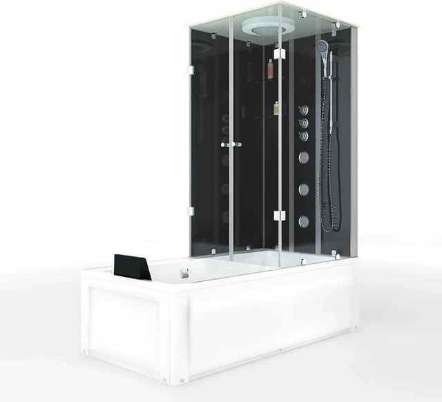 AcquaVapore Whirlpool Duschkombination K05-L32-WP mit Regendusche, Handbrause und Bodyjets, B/T/H: 90 x 55 x 180 cm - Bild 1