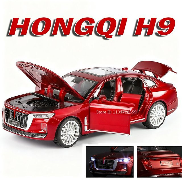 MAKEDA HongQi H9 M4 Spielzeugautomodell, 1:32, Legierung, mit Licht und Sound - Bild 1