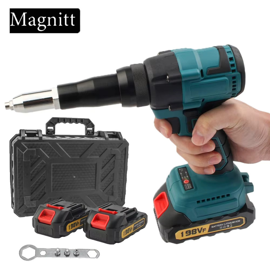 Bürstloser elektrischer Nietmutternschrauber für Makita 18V Akku, automatisches Nietwerkzeug für 2,4 bis 4,8 mm, Farbe: Petrol - Bild 2