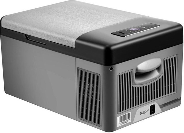 CarvingCenter Kompressor Kühlbox Mini für Fahrzeug und Camping, tragbare Gefrierbox, 15 l, grau