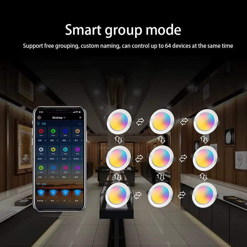LATTUSO Smart Home LED Downlight RGBCW mit WIFI und Bluetooth, 5W Einbauleuchte in Weiß, App-Steuerung kompatibel mit Alexa und Google Assistant - Bild 2