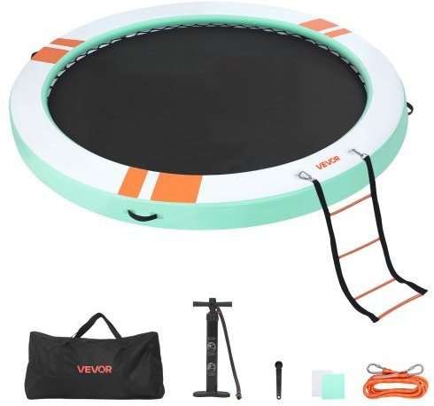 VEVOR Aufblasbares Schwimmdock Rund, Durchmesser: 366 cm, mit rutschfester Oberfläche, Tragetasche und abnehmbarer Leiter, Multicolour - Bild 1