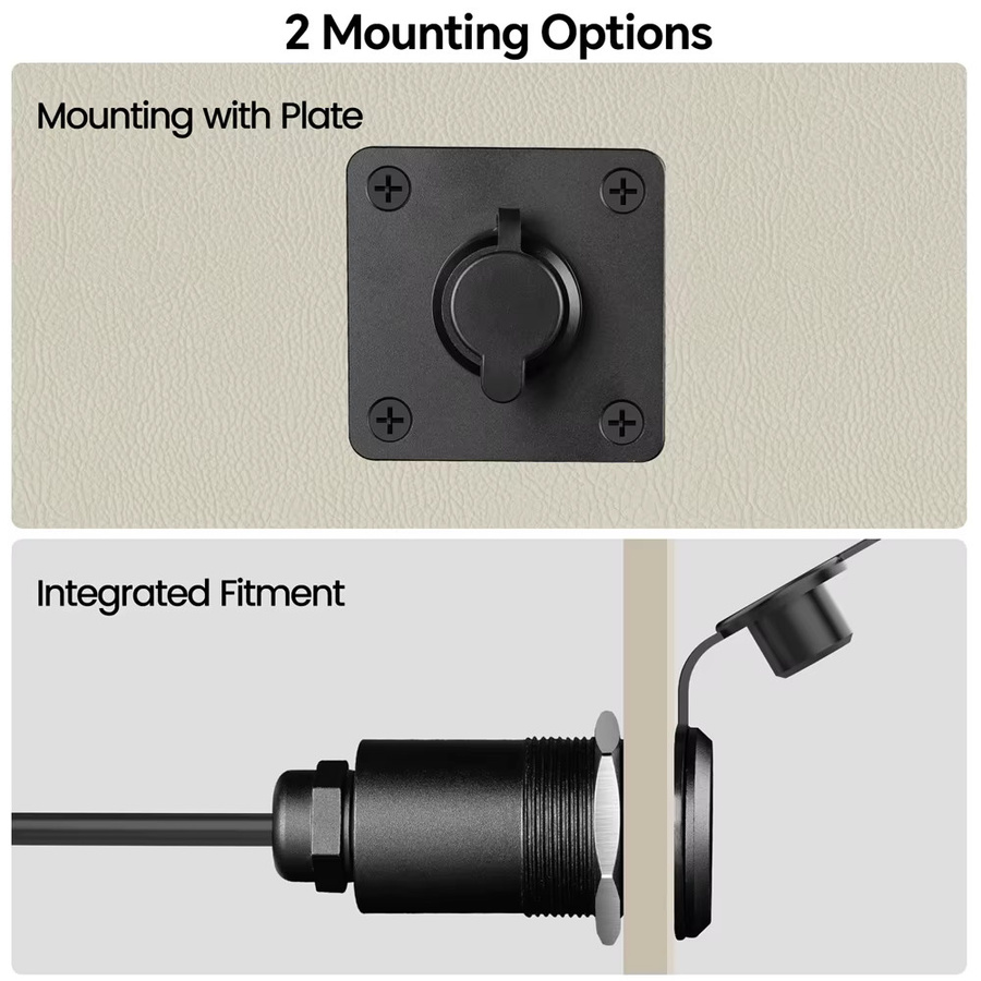Wasserdichte Wandsteckdose SZKOSTON für Starlink Mini mit DC 5.5 x 2.1 mm Buchsenanschluss in Schwarz - Bild 4
