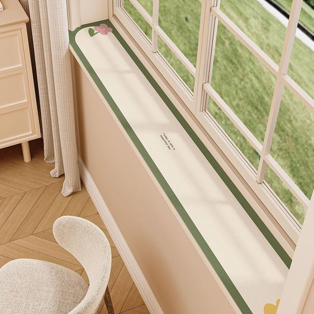 Yiran Furniture Fensterbankauflage in Weiß, wasserdichte und waschbare Schutzauflage aus Diatomeenerde-Material, B: 150 cm, T: 10 cm - Bild 1