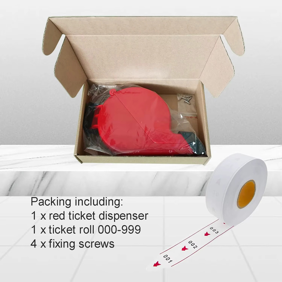 Ycall Warteschlangenmanagementsystem Tippelausgabeautomat mit Ticketpapierrolle in Rot - Bild 4
