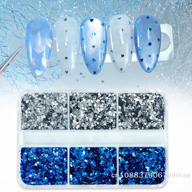 ZYAS Nagelglitter, glitzernde Sterne, 1 mm, Schimmernd - Bild 1