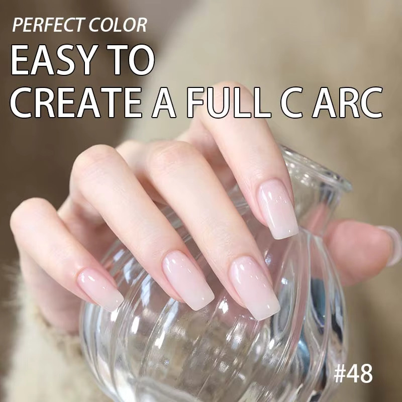 Milky Nude Rubber Base Gel Polish, transparentes rosa Aufbaugel, 20g - Bild 3