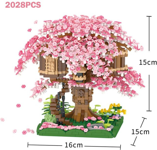 Linyi toy Kirschblüte Haus Gebäude Mini Blocks - Bild 1