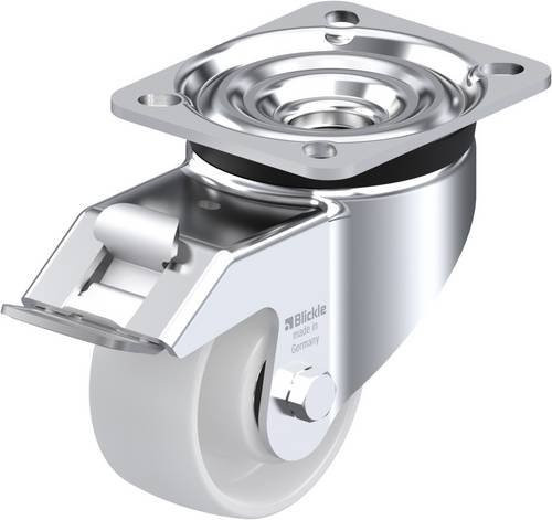 Blickle LK-PO 82K-FI Lenkrolle mit Feststeller, Rad-Durchmesser: 80 mm, Tragfähigkeit: 250 kg, Farbe: Silber/Weiß - Bild 1